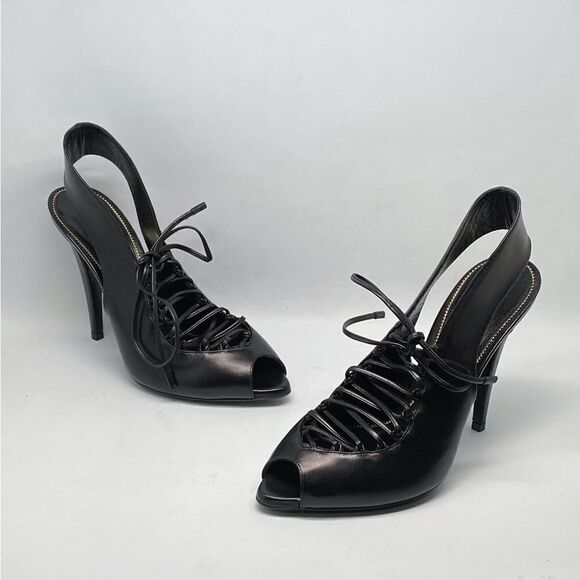 TOM FORD 105MM Leather Lace-Up Slingback Sandals size 39 - Picture 4 of 15